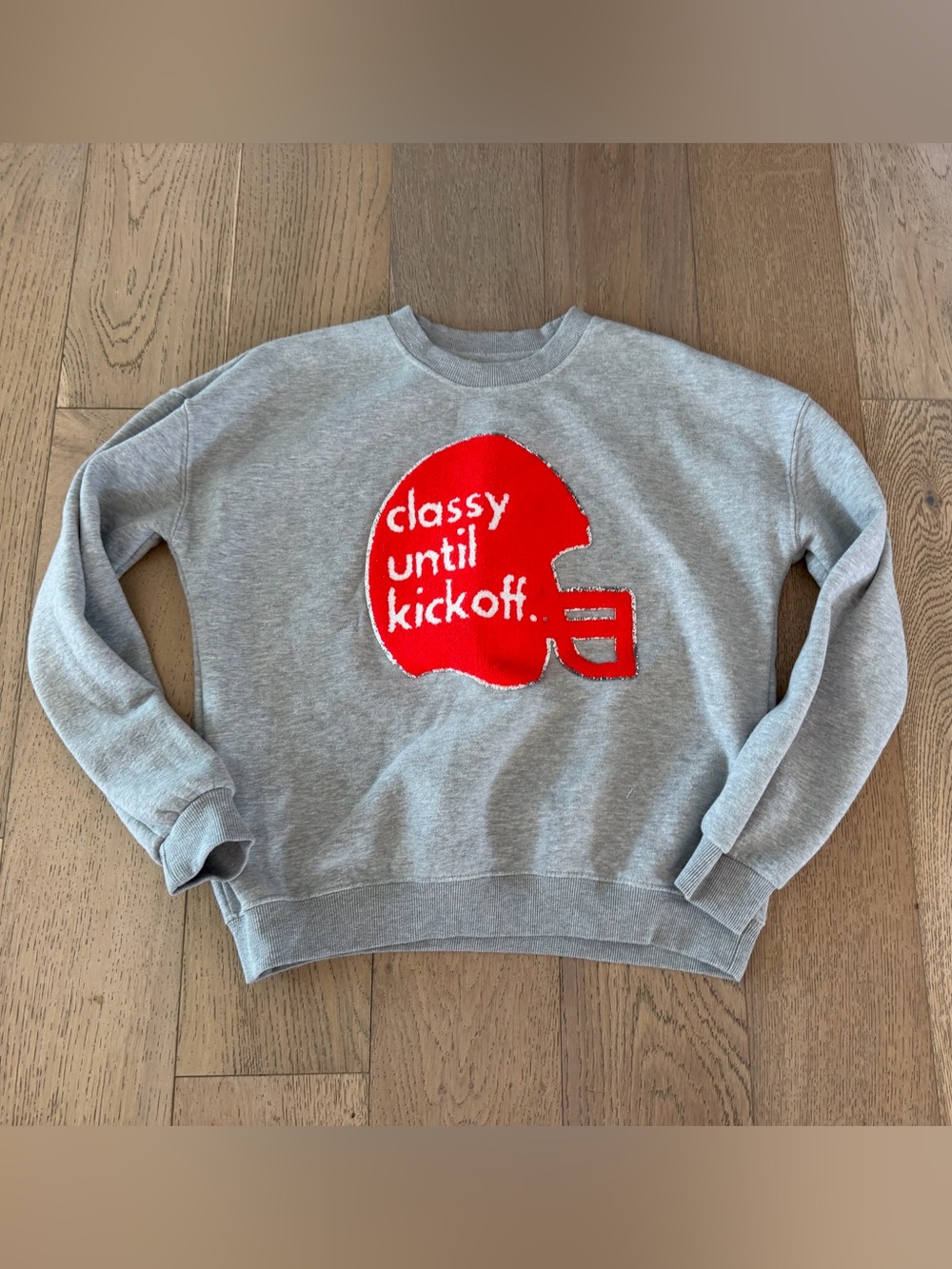Judith March Classy Until kickoff sweatshirt grey small